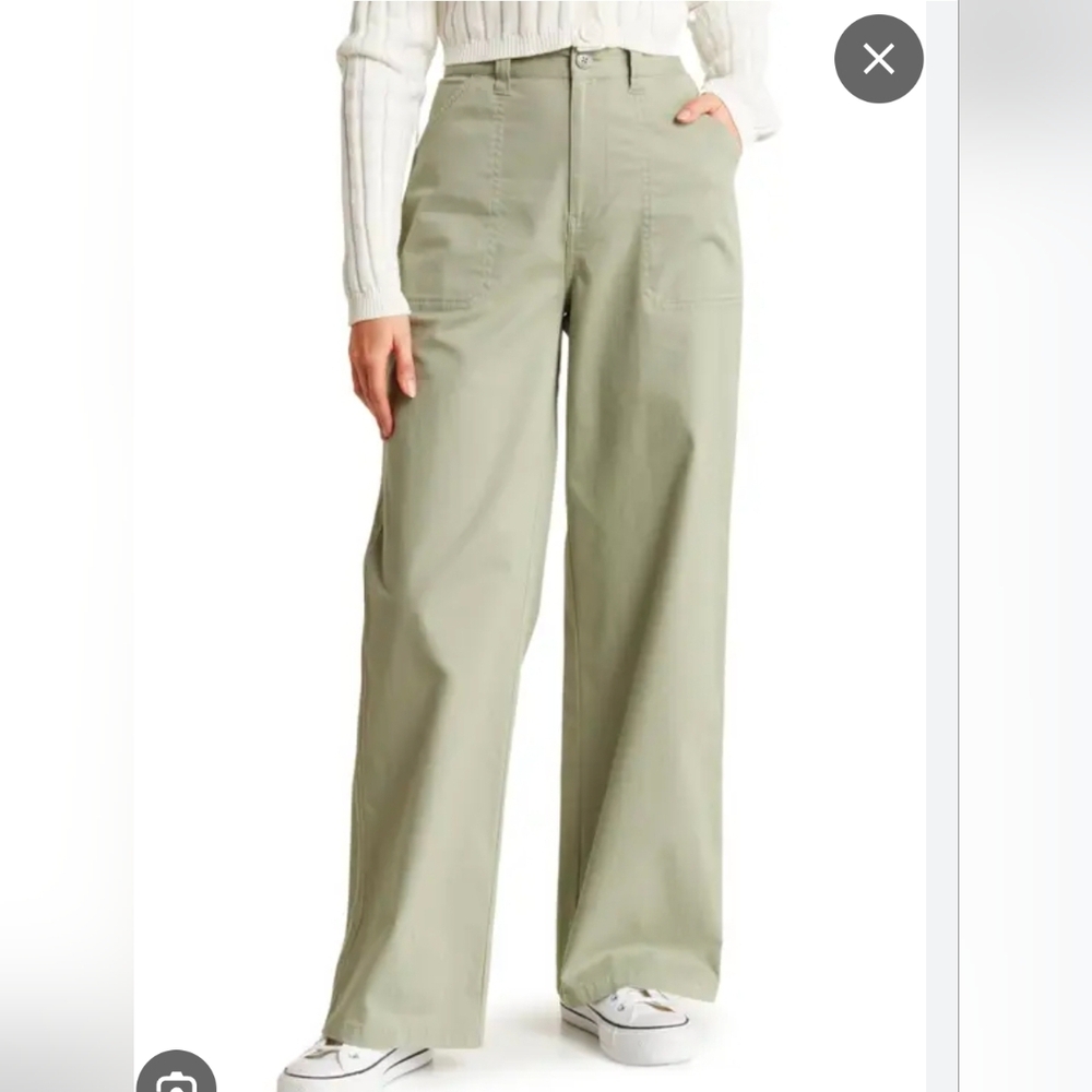 Abound Wide Leg Utility Pants In Green Halo Size 24